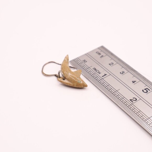 Jasper Dolphin Earrings with Sterling wires - Picture 5 of 5